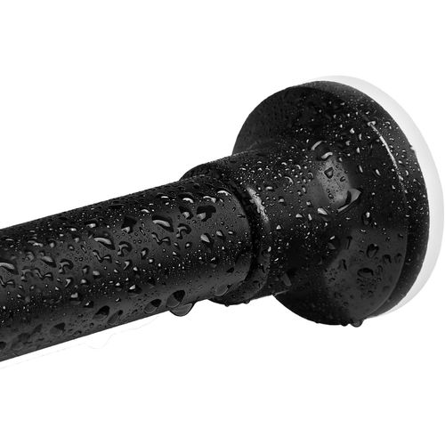 SHIBA-Tringle à rideau de douche à tension sans perçage, 66 à 127 cm, noire à ressort, résistante à la rouille, réglable pour sall[7