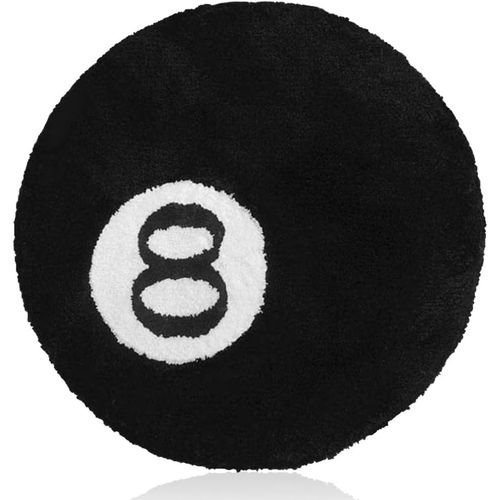 Shiba-Tapis Rond À 8 Boules De 60 Cm - Antidérapant Pour Billard, Bain - Lavable, Noir - Décoration D'intérieur Pour Chambre, Salo[1