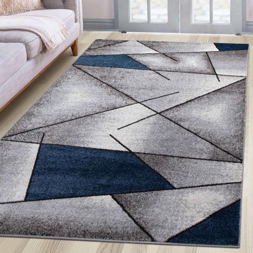 Shiba-30161blau060110 Tapis Tissé | Tapis De Couloir | Pont | Bleu Moderne | Design Géométrique | Certifié Öko-Tex 100 | Taille 60[2