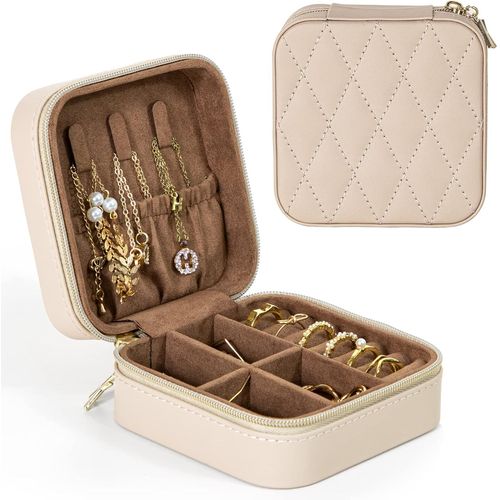 Shiba-Petite Boîte À Bijoux Pour Femme, Organiseur En Cuir Synthétique Pour Boucles D'oreilles, Bagues, Colliers, Jolie Boîte À Bi[3
