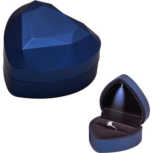 Shiba-Boîte À Bague En Velours, Boîte De Bague Avec Lumière Led, Ecrin Bague Forme De Coeur, Boîte À Bijoux Rangement, Coffret Cad[3