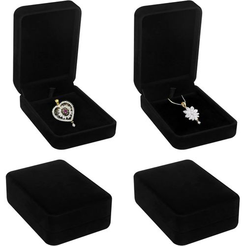 Shiba-Boîte À Bijoux, 4pcs Boîtes Cadeau En Velours, Boîte Cadeau Bijoux, Boîte À Pendentif En Velours, Boîtes À Bijoux Et Présent[3