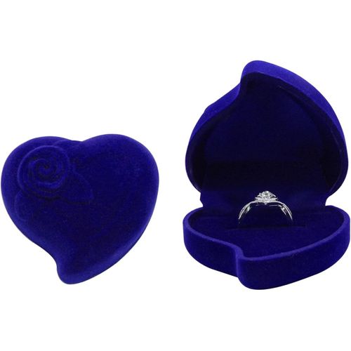 Shiba-Boîte À Bagues De Luxe En Velours Cueilli En Forme De C?Ur - Petite Boîte De Rangement Pour Bague De Fiançailles - Pour Mari[3