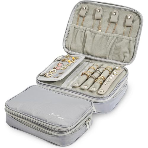 Shiba-Trousse À Bijoux De Voyage, Boîte À Bijoux, Sac De Rangement À Double Couche, Pour Bagues, Boucles D'oreilles, Colliers, Bra[3