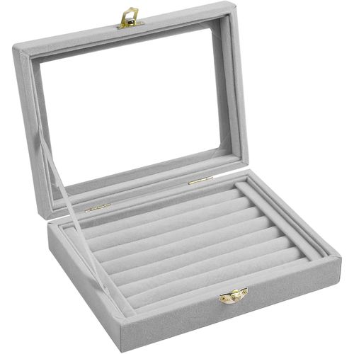 Shiba-7-Emplacements Boîte À Bijoux En Velours, Portable Coffret Rangement Bagues Pour Femmes, Rangement Bijoux Pour Collier Brace[3