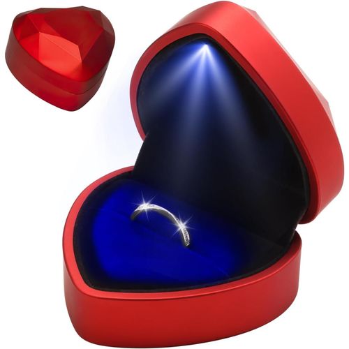 Shiba-Boîte À Bagues En Velours, Boîte De Bague Avec Lumière Led, Alliance Mariage Fiançailles, Écrin Bague Forme C?Ur, Boîte À An[2