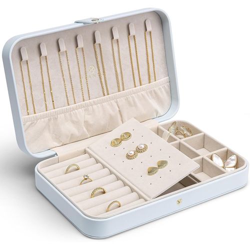 Shiba-Boîte À Bijoux Moderne Middle - Boîte À Bijoux Pour Femme - En Cuir - Organisateur De Bijoux Pour Boucles D'oreilles, Bagues[3
