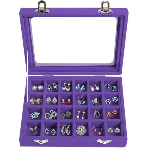 Shiba-Boîte À Bijoux 24 Compartiments Pour Femme - Présentoir À Bijoux - Boîte De Rangement Pour Bagues, Boucles D'oreilles, Colli[2