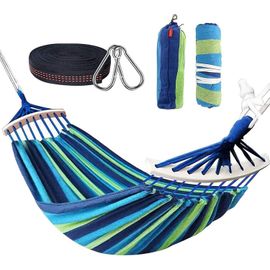 Hamac Double À Barres Capacité De Charge Statique 300 Kg 280 X 150 Cm Couleurs Arc-En-Ciel Convient Pour Intérieur, Balcon, Extérieur, Voyage, Camping, Randonnée