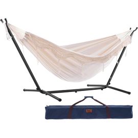 Double Cotton Hammock With Stand (250 Cm) - Natural