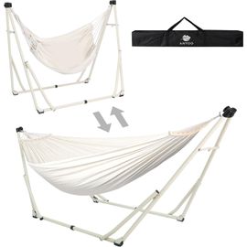 Hamac Et Chaise Hamac Avec Support Pliable, Ensemble De Support De Hamac Portable À Double Usage Pour Hamacs D'intérieur Et D'extérieur