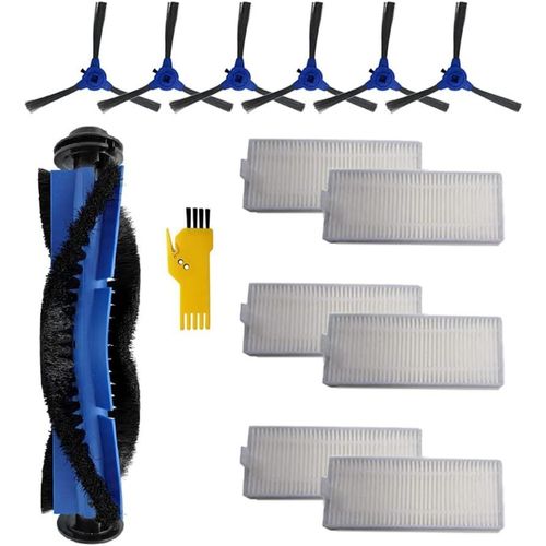 Kit d'accessoires de remplacement pour l'aspirateur robot Cecotec Conga 2290 Ultra & Titanium 13 paquets 1 brosse principale & 6 filtres & 6 brosses latérales