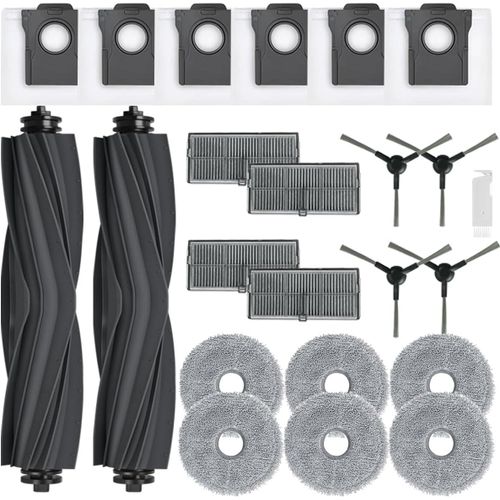 Kit d'accessoires pour L10s Ultra Gen 2/ L10s Pro Ultra Heat, Pièces pour X30 Ultra/Mova E30 Ultra, 2 Brosse Principale, 6 Sacs à Poussière, 6 Serpillere, 4 Filtres, 4 Brosse Latérale