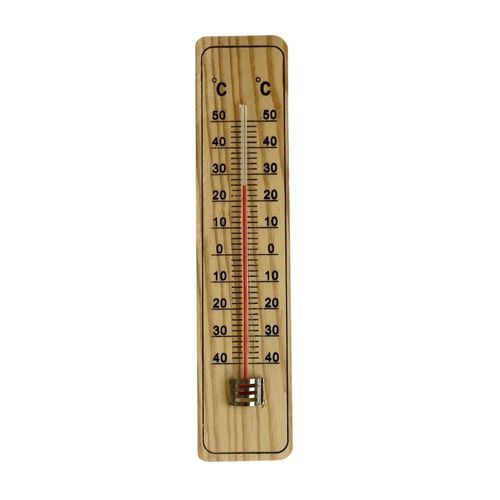 Thermomètre en bois mural pour intérieur et extérieur de -40°C à +50°C - 22 cm