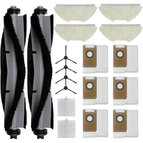 Kit d'accessoires de rechange pour Airrobo T20, 4 chiffons à serpillère, 6 sacs à poussière, 2 brosses principales, 2 filtres, 4 brosses latérales, pièces de rechange pour robot aspirateur