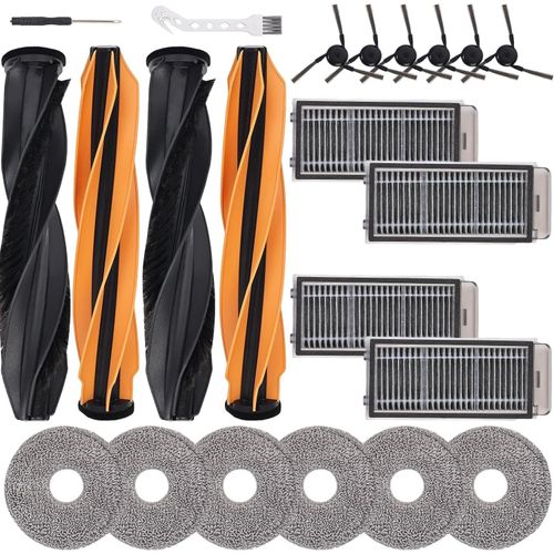 Kit d'accessoires pour X50 Ultra Complete/L50 Pro Ultra/X50 Master, Pièces Rechange avec 2 Brosses Principales Double, 4 Filtres, 6 Serpillere, 6 Brosses Latérales, Brosse Nettoyage, Tournevis