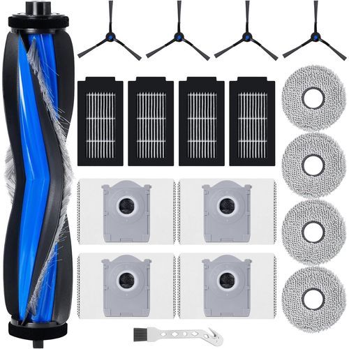 Kit d'accessoires de rechange pour Deebot T50 Omni / T50 Max Pro Omni / T50 Pro Omni aspirateur robot, 1 brosse à rouleau, 4 filtres, 4 lingettes, 4 sacs à poussière, 4 brosses latérales