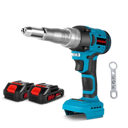 Riveteuse électrique , Brushless riveteuse kit pour rivets 2.4 - 5.0mm avec 2 batterie et chargeur