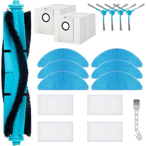 Kit d'accessoires pour Cecotec Conga 8290 Power Ultra Home Genesis¿7490 Immortal X-Treme Robot aspirateur, 1 brosse rouleau,4 filtres,6 tampons de nettoyage,4 brosses latérales,2 sacs à poussière