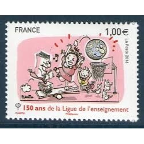 150ème Anniversaire De La Ligue De L'Enseignement : "La Récréation" Dessin De Plantu Année 2016 N° 5072 Yvert Et Tellier Luxe