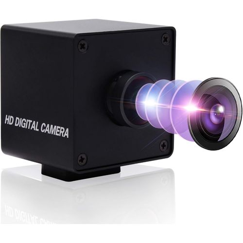 Webcam USB Ultra HD 4K 30pfs avec objectif 170°, mini caméra UHD 3840 x 2160 Sony IMX317 capteur Plug & Play UVC avec boîtier en métal pour Mac Android Linux Windows