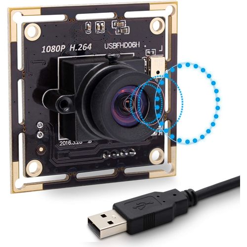 Carte caméra à Objectif Non déformant de 100 degrés avec Microphone pour Ordinateur, Module caméra USB HD 2MP 1080P IMX322 Mini Caméra, 0.01Lux Low Light Web Security Cam H.264