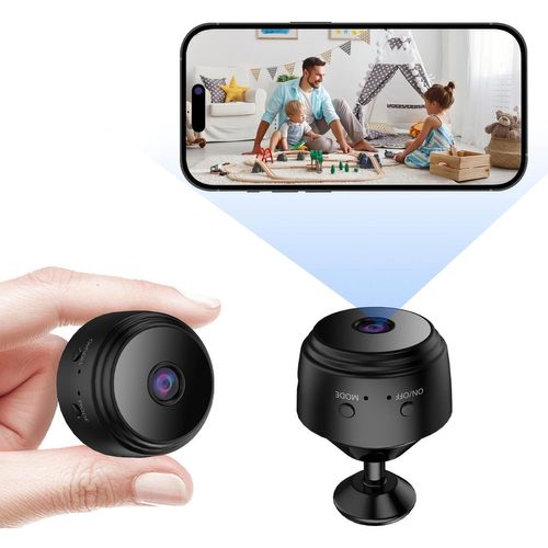 Mini Camera,Camera Espion,WiFi 1080P Ultra Grand Angle,Camer a Portable sans Fil intérieur/extérieur,Convient aux familles Personnes âgées Petits Enfants Animaux de Compagnie Zone de Bureau