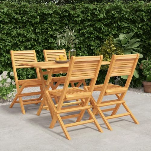 Prolenta Premium - Ensemble À Manger De Jardin 5 Pcs Bois De Teck Massif