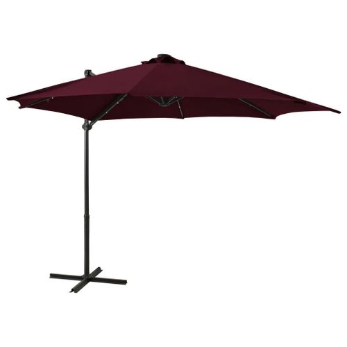 Prolenta Premium - Parasol De Jardin En Porte-À-Faux Avec Mât Et Lumières Led
