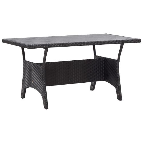 Prolenta Premium - Table De Jardin Noir 120x70x66 Cm Résine Tressée
