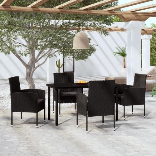 Prolenta Premium - Ensemble À Manger De Jardin 5 Pcs Noir