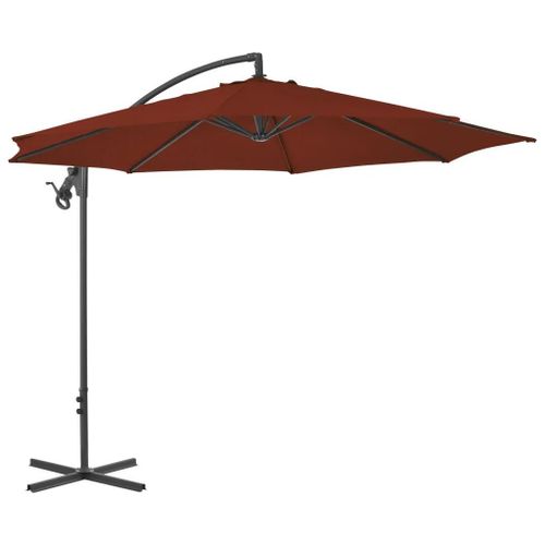 Prolenta Premium - Parasol De Jardin En Porte-À-Faux Avec Mât En Acier Terre Cuite