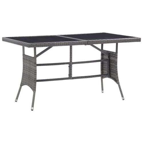Prolenta Premium - Table De Jardin Gris 140x80x74 Cm Résine Tressée