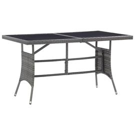 Prolenta Premium - Table De Jardin Gris 140x80x74 Cm Résine Tressée