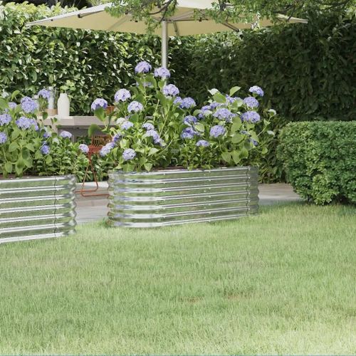 Prolenta Premium - Lit Surélevé De Jardin Acier Enduit De Poudre Argenté
