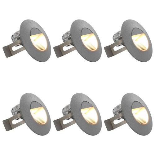 Appliques Murales Led D Extérieur 6 Pcs 5 W Argenté Rond