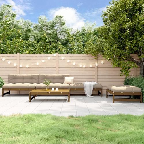Prolenta Premium - Salon De Jardin 5 Pcs Marron Miel Bois De Pin Massif