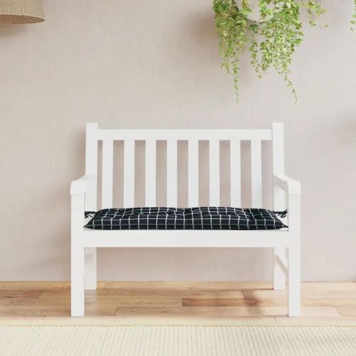 Prolenta Premium - Coussin De Banc De Jardin Carreaux Noir 100x50x7cm Tissu Oxford