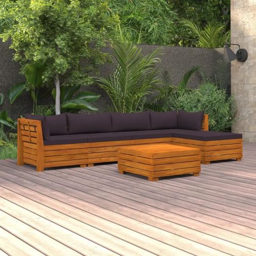 Prolenta Premium - Salon De Jardin 6 Pcs Avec Coussins Bois D'acacia Solide