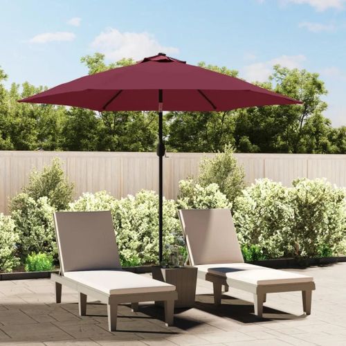 Prolenta Premium - Parasol De Jardin Avec Mât En Métal Rouge Bordeaux 300 Cm