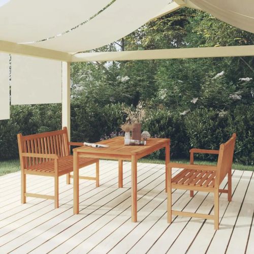 Prolenta Premium - Ensemble À Manger De Jardin 3 Pcs Bois De Teck Massif