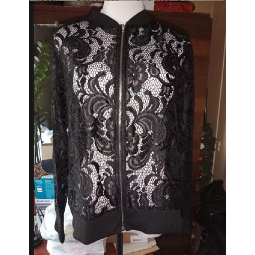 Veste Zippé En Dentelle