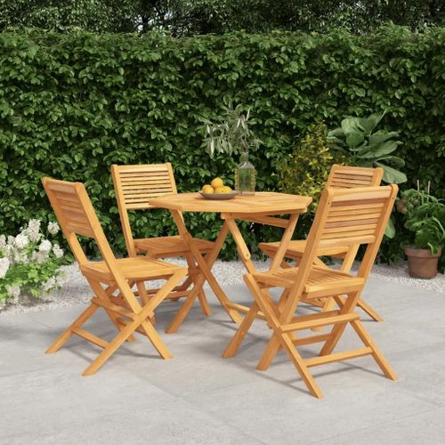 Prolenta Premium - Ensemble À Manger De Jardin 5 Pcs Bois De Teck Massif
