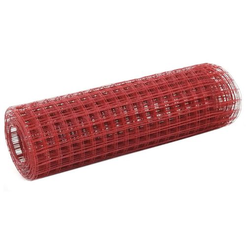 Prolenta Premium - Grillage Acier Avec Revêtement En Pvc 10x0,5 M Rouge