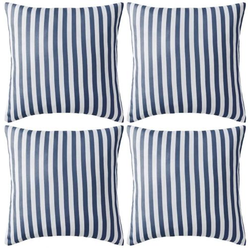 Prolenta Premium - Oreiller D'extérieur Lot De 4 Impression Rayure 45 X 45 Cm Bleu