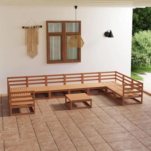 Prolenta Premium - Salon De Jardin 11 Pcs Bois De Pin Massif