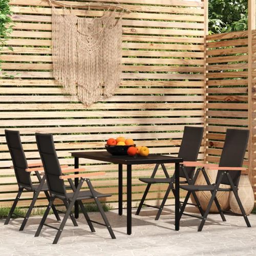 Prolenta Premium - Ensemble À Manger De Jardin 5 Pcs Noir