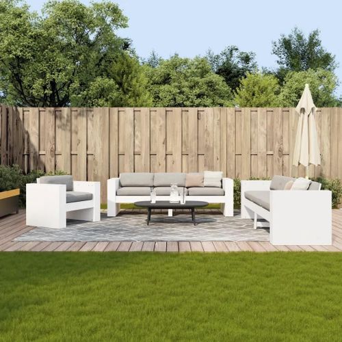 Prolenta Premium - Salon De Jardin 2 Pcs Blanc Bois De Pin Massif
