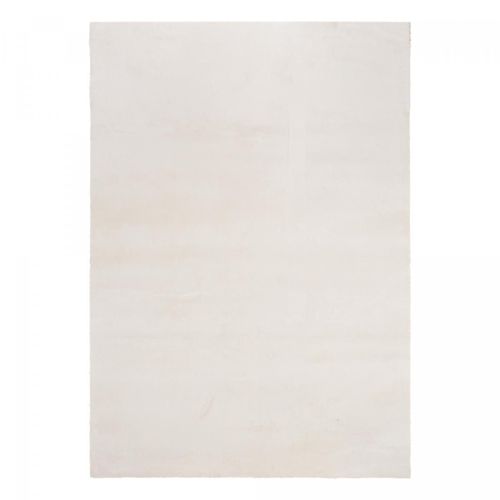 Tapis Chambre Lyn10 Lavable 120x160 Soyeux Et Doux, Tapis Crème Uni À L'aspect Shaggy