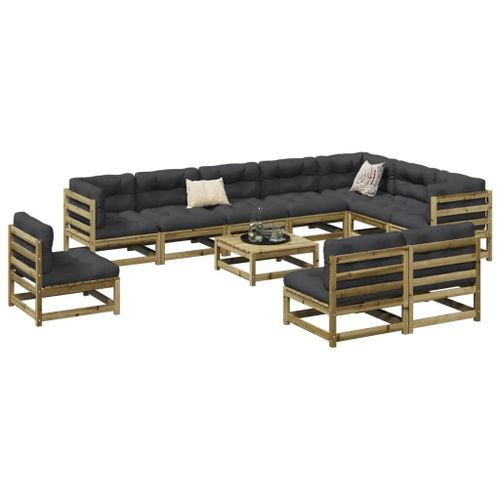 Prolenta Premium - Salon De Jardin 11 Pcs Bois De Pin Imprégné